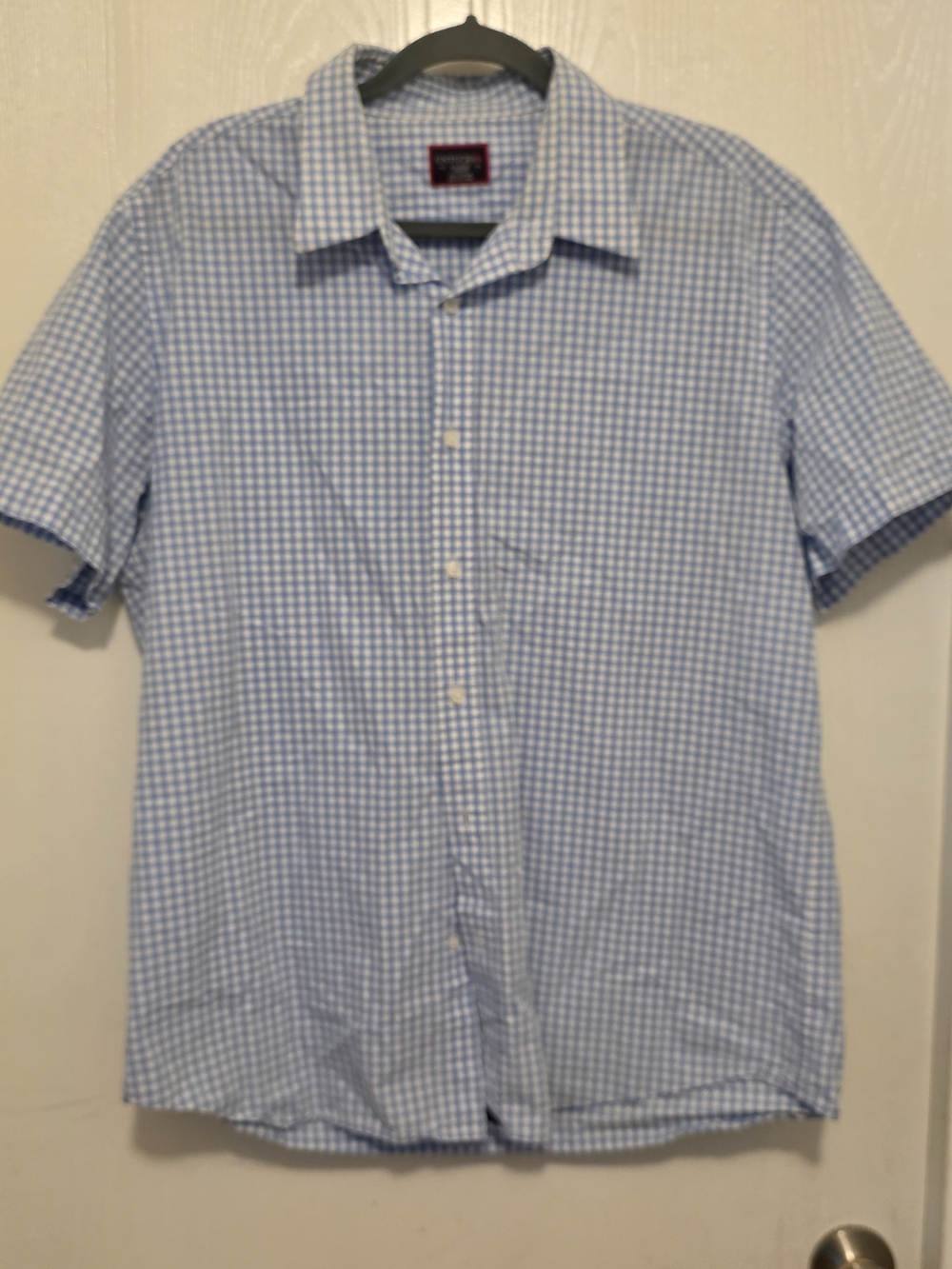 UNTUCKit Light Blue Gingham Short-Sleeve Button-Down Shirt